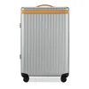 Carl Friedrik The Check In Wheeled Suitcase In Arctic Grey/tan