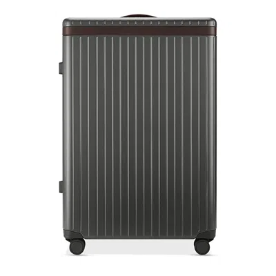 Carl Friedrik Large Check-in Luggage - Hard Case In Polycarbonate And Aluminium - Gray / Dark Brown