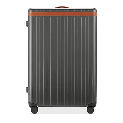 Carl Friedrik The Large Check In Spinner Suitcase In Grey/cognac