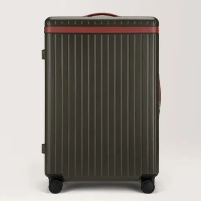 Carl Friedrik The Large Check-in In Dark Olive / Chestnut