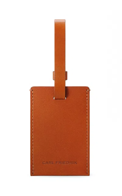 Carl Friedrik Logo-embossed Leather Luggage Tag Cognac In Brown
