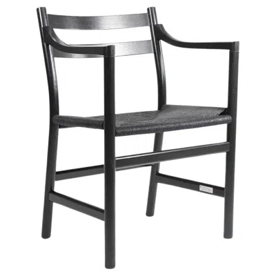 Pre-owned Carl Hansen & Søn 2020 Ch46 Dining Chair By Hans Wegner For Carl Hansen Black Oak And Paper Cord