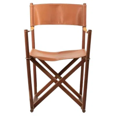Pre-owned Carl Hansen & Søn 2020 Mk99200 Folding Chair By Mogens Koch For Carl Hansen In Teak & Leather In Brown