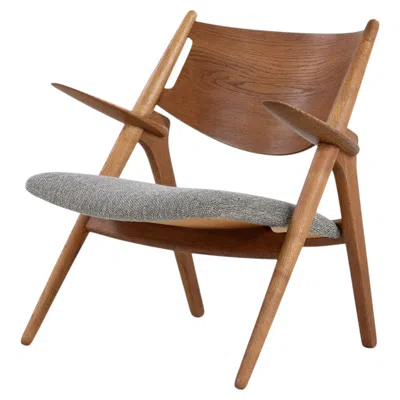 Pre-owned Carl Hansen & Søn Ch 28 - 'sawbuck' Easy Chair In Oak By Hans J. Wegner In Brown