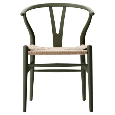 Pre-owned Carl Hansen & Søn Hans J. Wegner Ch24 Wishbone Chair Seaweed Natural Papercord For Carl Hansen In Brown