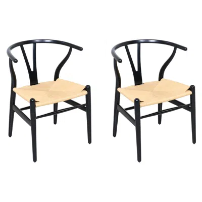 Pre-owned Carl Hansen & Søn Hans J. Wegner "wishbone" Ebonized Arm Chairs For  In Brown