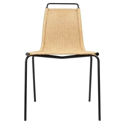 Pre-owned Carl Hansen & Søn Poul Kjaerholm Pk1 Chair Black Steel Natural Papercord For Carl Hansen