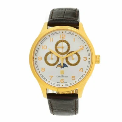 Pre-owned Carl Jhones 138 108 B16 Men's Lunae Gold Chronograph Gold-tone Quartz Watch