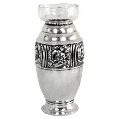 Pre-owned Carl M. Cohr Art Nouveau / Jugendstil Silver-plated Vase By , Denmark, 1900s
