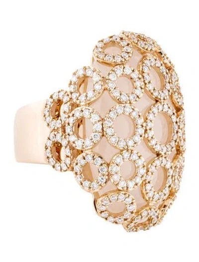 Pre-owned Carla Amorim 18k Chalcedony & Diamond Salt Flower Cocktail Ring In Multi