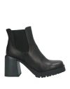 Carla De' Medici Woman Ankle Boots Black Size 8 Calfskin In Black