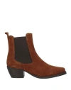 Carla De' Medici Woman Ankle Boots Brown Size 7 Leather In Brown