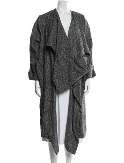 Pre-owned Carla Fernandez Jacquard Patterned Coat In Gray