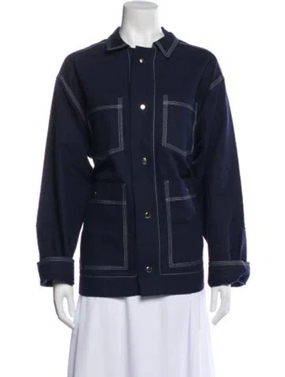 Pre-owned Carla Fernandez Linen Denim Jacket In Blue