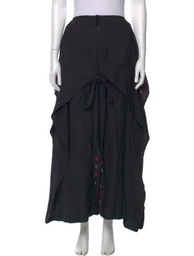 Pre-owned Carla Fernandez Linen Wide Leg Pants In Black