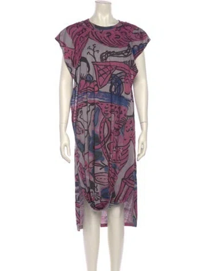Pre-owned Carla Fernandez Printed Midi Length Dress In Purple