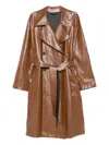 Carla G. Belted Leather Jacket In Brown