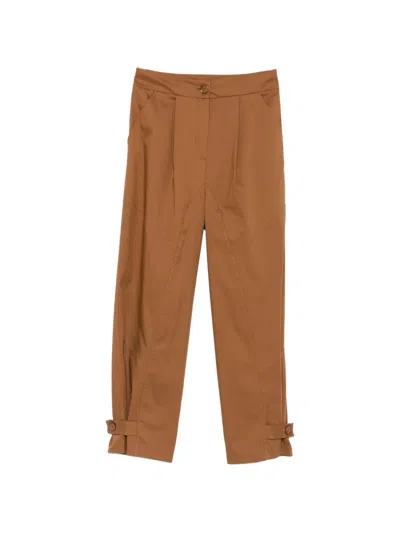 Carla G. Buttoned-cuff Trousers In Brown