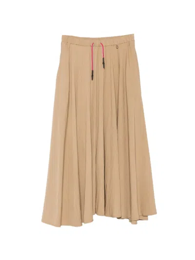 Carla G. Drawstring-waist Flared Skirt In Brown