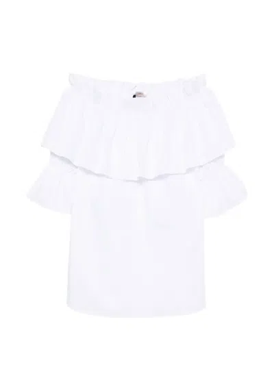 Carla G. Enec Ruffled Off-the-shoulder Blouse In White