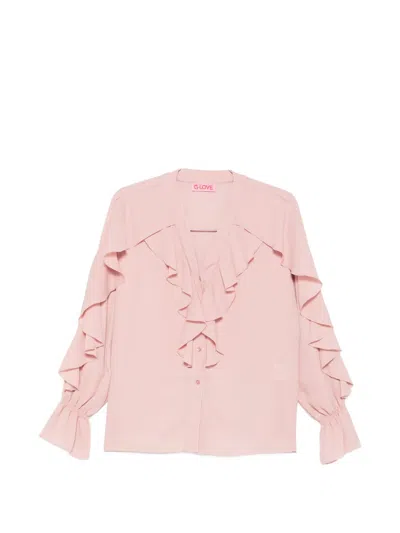 Carla G. Erug Ruffled V-neck Blouse In Multi