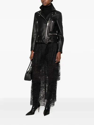 Carla G. Flower-lace Maxi Skirt In Black