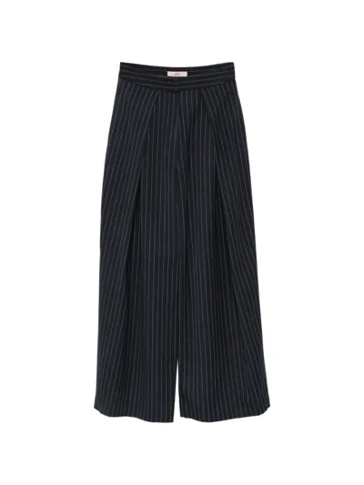 Carla G. Pinstripe-pattern Tailored Trousers In Blue