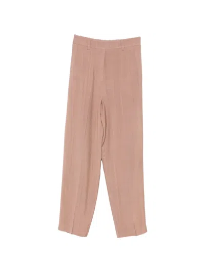 Carla G. Pressed-crease Straight-leg Trousers In Brown