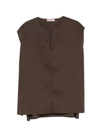 Carla G. Split-neck Sleeveless Top In Multi