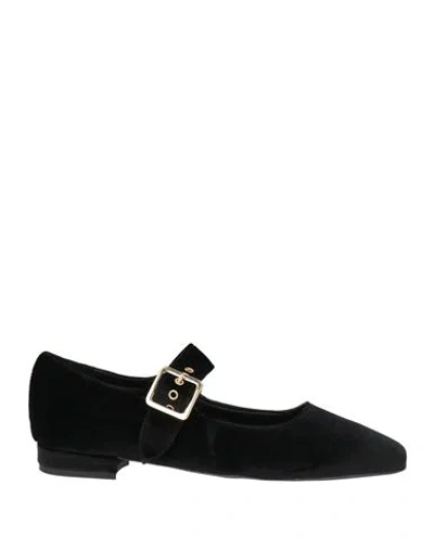 Carla G. Woman Ballet Flats Black Size 7 Textile Fibers