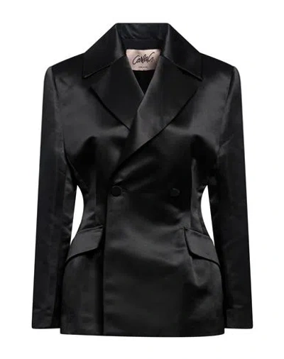 Carla G. Woman Blazer Black Size 10 Polyester
