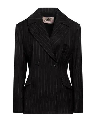 Carla G. Woman Blazer Black Size 6 Polyester, Viscose, Elastane