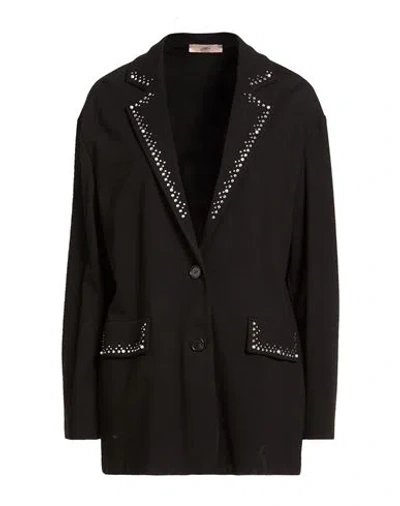 Carla G. Woman Blazer Black Size 6 Viscose, Polyamide, Elastane