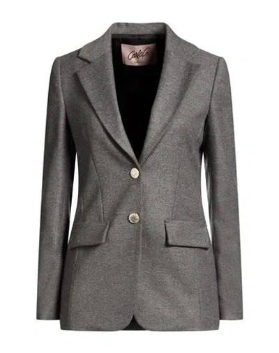 Carla G. Woman Blazer Grey Size 10 Wool, Polyester, Polyamide, Viscose, Elastane In Gray