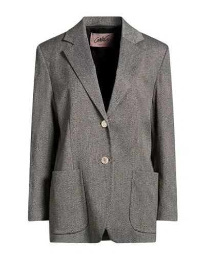 Carla G. Woman Blazer Grey Size 6 Polyester, Viscose, Cotton, Elastane In Gray