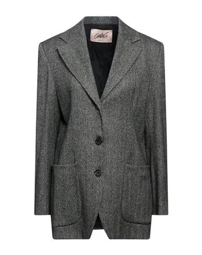 Carla G. Woman Blazer Grey Size 8 Virgin Wool, Wool, Polyamide, Elastane In Gray