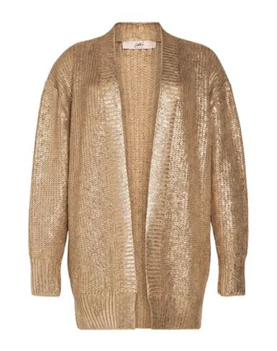Carla G. Woman Cardigan Camel Size 6 Polyacrylic, Viscose, Wool, Alpaca Wool In Gold