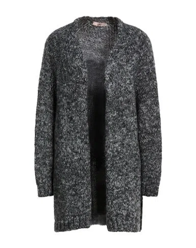 Carla G. Woman Cardigan Charcoal Size 8 Wool, Polyacrylic, Alpaca Wool In Gray
