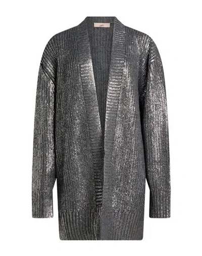 Carla G. Woman Cardigan Silver Size 6 Polyacrylic, Viscose, Wool, Alpaca Wool In Gray