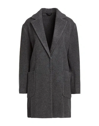 Carla G. Woman Coat Grey Size 10 Virgin Wool, Polyamide In Gray