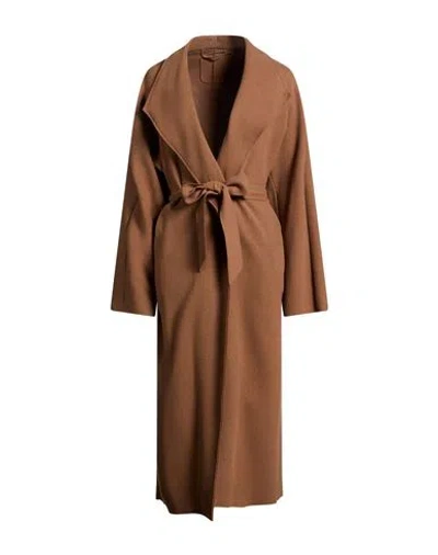 Carla G. Woman Coat Light Brown Size 8 Wool, Polyamide In Beige