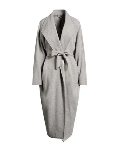 Carla G. Woman Coat Light Grey Size 8 Wool, Polyamide