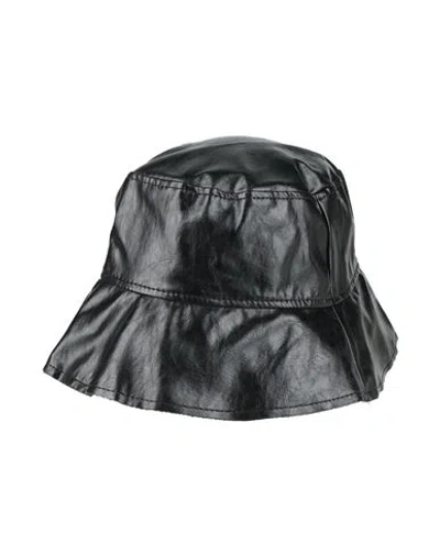 Carla G. Woman Hat Black Size Onesize Polyurethane, Viscose, Polyester, Cotton, Metal Fiber