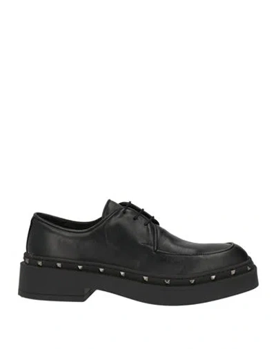 Carla G. Woman Lace-up Shoes Black Size 7 Calfskin