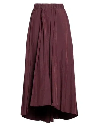 Carla G. Woman Maxi Skirt Burgundy Size 8 Polyester In Red