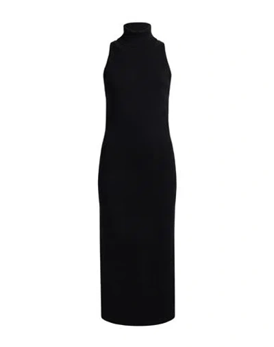 Carla G. Woman Midi Dress Black Size 6 Viscose, Polyamide, Polyester