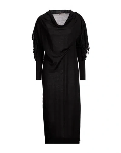 Carla G. Woman Midi Dress Black Size 8 Merino Wool