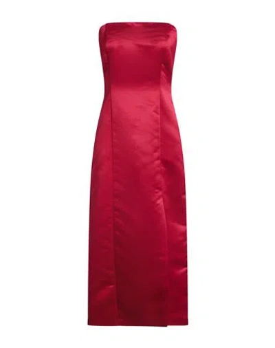 Carla G. Woman Midi Dress Burgundy Size 8 Polyester In Red