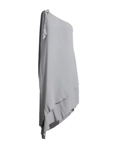 Carla G. Woman Midi Dress Grey Size 8 Acetate, Silk In Gray