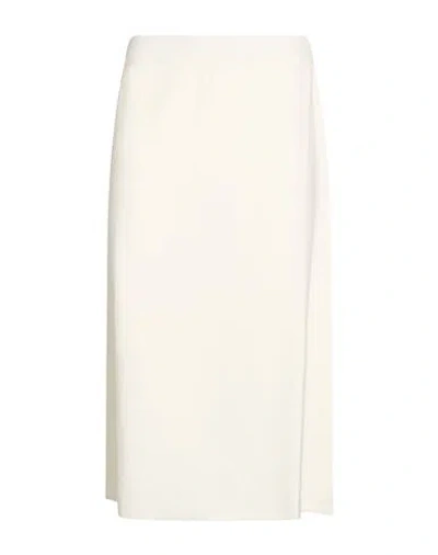 Carla G. Woman Midi Skirt Off White Size 6 Viscose, Polyester